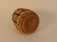 Klamath bottleneck basket with wear; Fence Corral Motif