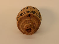 Klamath bottleneck basket with wear; Fence Corral Motif