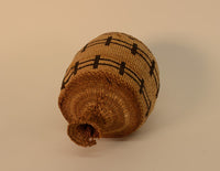 Klamath bottleneck basket with wear; Fence Corral Motif