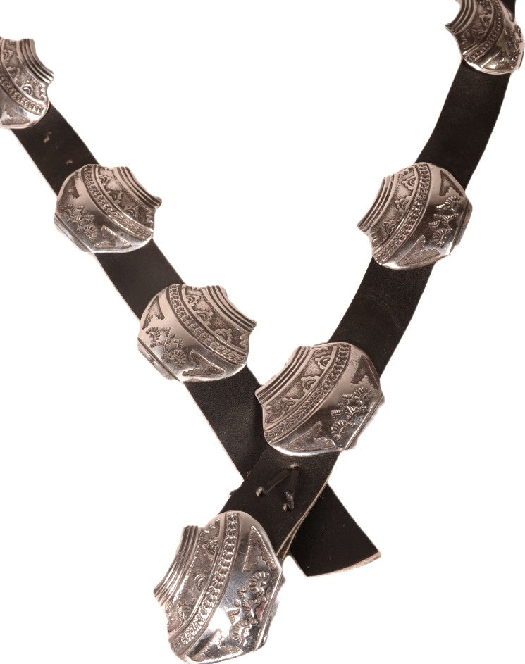 Navajo Sterling Silver Pottery Olla Concho Belt By James Shay