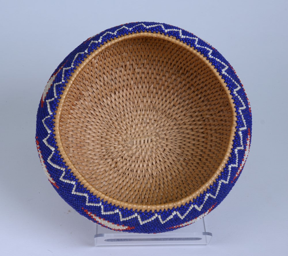 An Early and Fine Washoe Beaded Degikup Basket