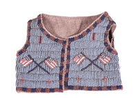 Plains Miniature Beaded Blue Vest with Flags