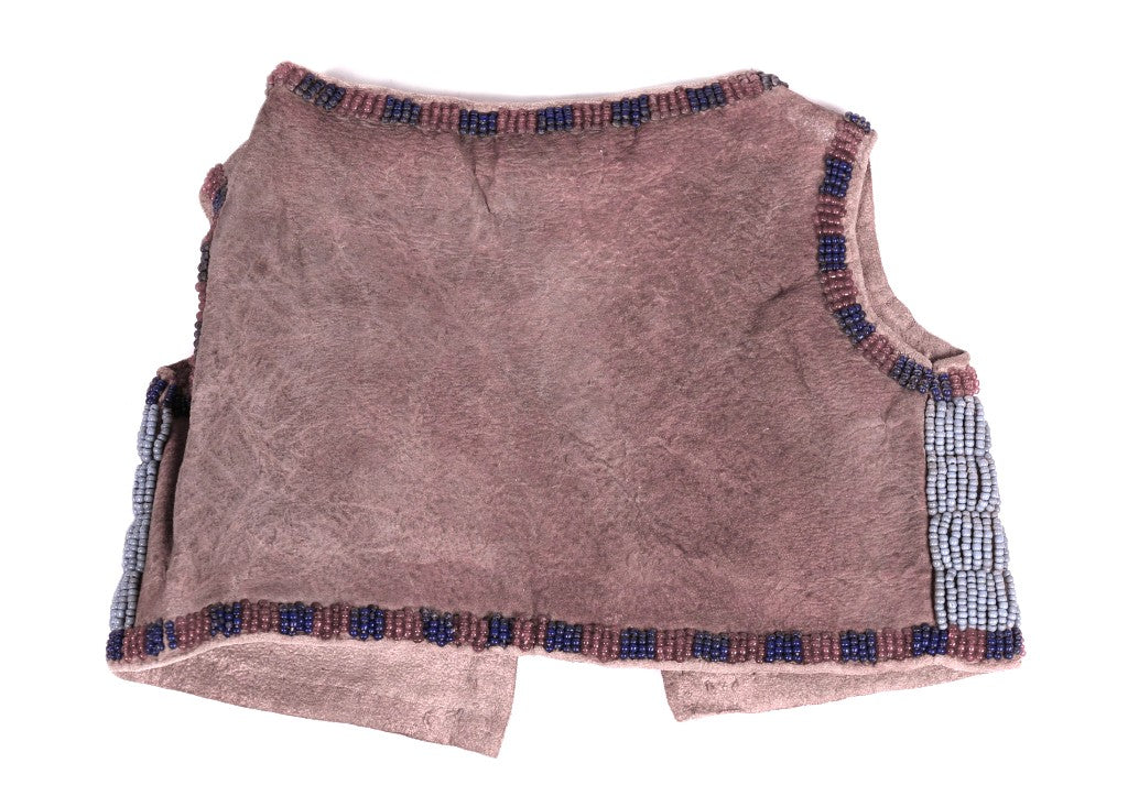 Plains Miniature Beaded Blue Vest with Flags