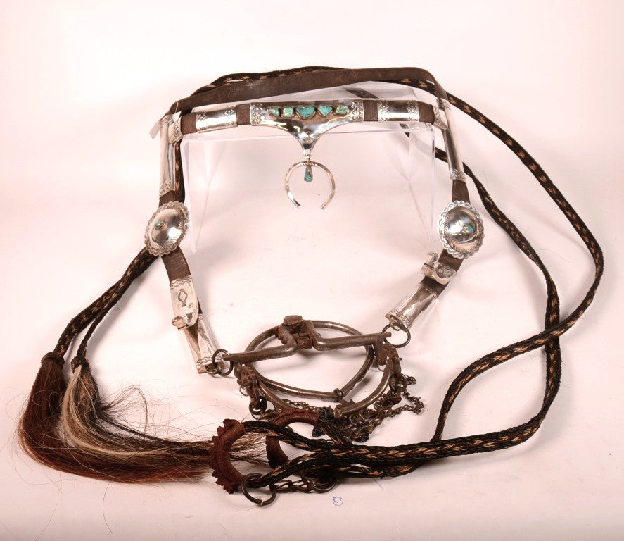 Navajo Sterling Silver Bridle with Reins
