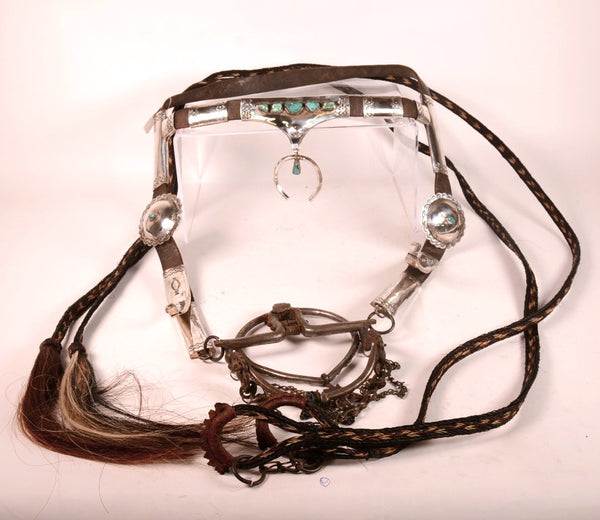 Navajo Sterling Silver Bridle with Reins