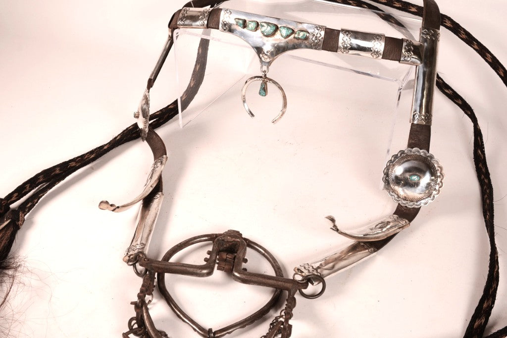 Navajo Sterling Silver Bridle with Reins