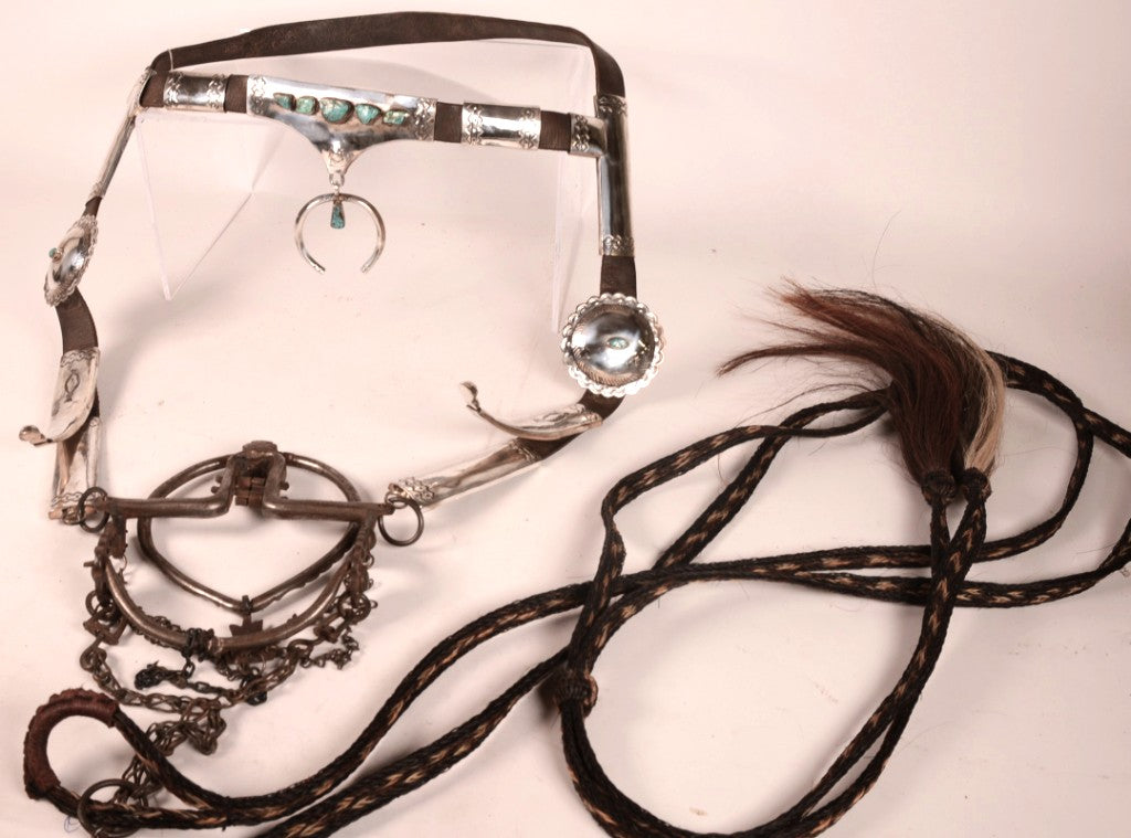 Navajo Sterling Silver Bridle with Reins