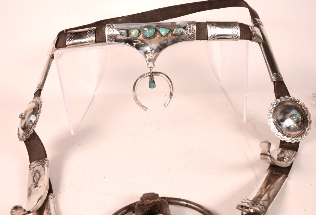 Navajo Sterling Silver Bridle with Reins