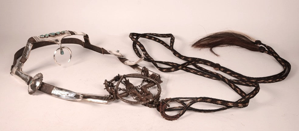 Navajo Sterling Silver Bridle with Reins