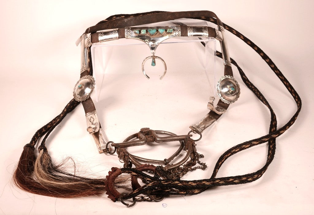 Navajo Sterling Silver Bridle with Reins