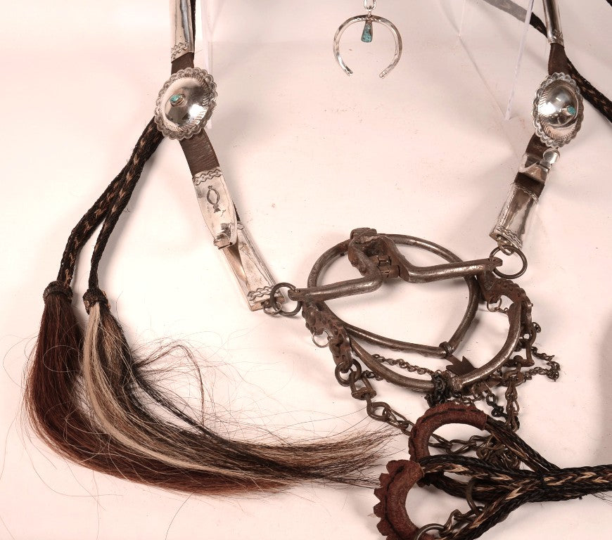 Navajo Sterling Silver Bridle with Reins