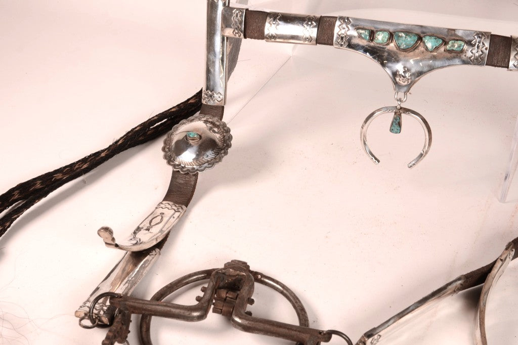 Navajo Sterling Silver Bridle with Reins