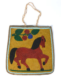 Plateau Nez Perce Beaded Horse Pictorial Flat bag