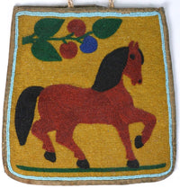 Plateau Nez Perce Beaded Horse Pictorial Flat bag