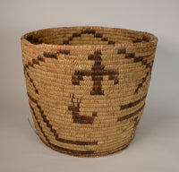 Large Antique Papago Basket with figures overall