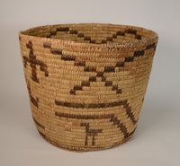 Large Antique Papago Basket with figures overall