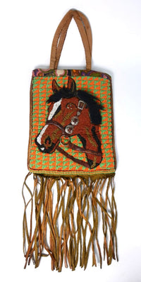 Plateau Beaded 3-Dimensional Horse Pictorial Beaded Leather