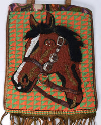 Plateau Beaded 3-Dimensional Horse Pictorial Beaded Leather