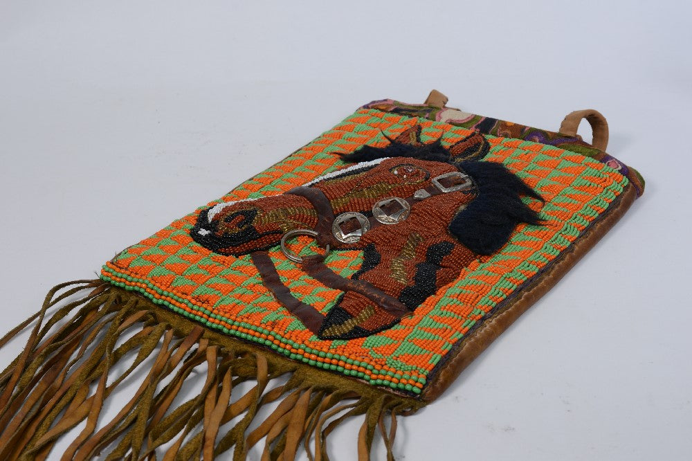 Plateau Beaded 3-Dimensional Horse Pictorial Beaded Leather