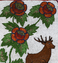 Plateau Beaded Flat bag, Deer Pictorial with flowers