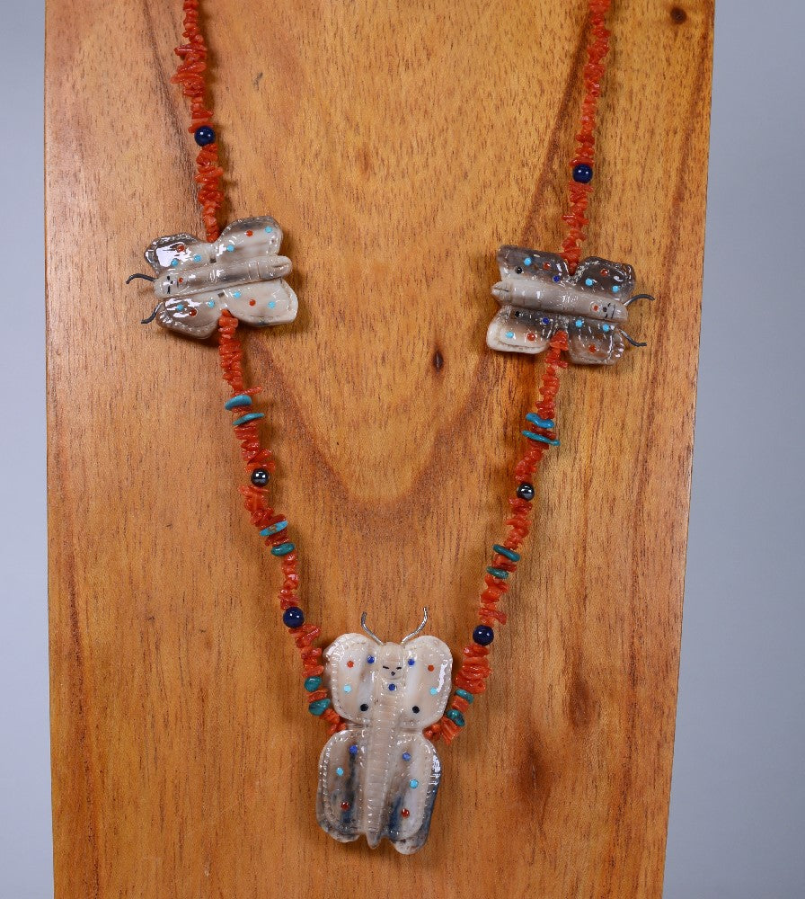 Zuni Butterfly Maiden Fetish Necklace from the Quandelacy Family