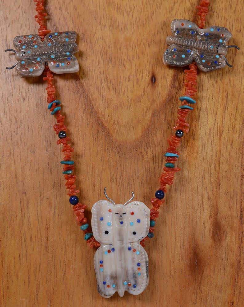 Zuni Butterfly Maiden Fetish Necklace from the Quandelacy Family