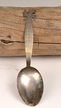 Navajo Spoon with fine stamping and Whirling Log Handle