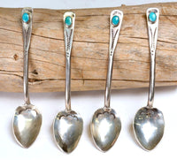 Navajo Sterling Silver Spoons By Fred Harvey Set of 4