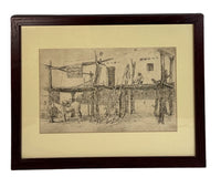 Vintage Pueblo Scene Collotype print