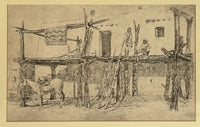 Vintage Pueblo Scene Collotype print