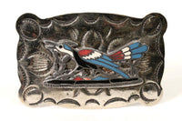 Taxco Silver Mexican Belt Buckle with Bird