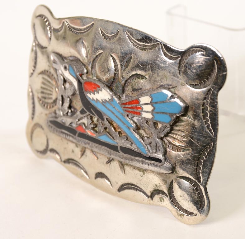 Taxco Silver Mexican Belt Buckle with Bird