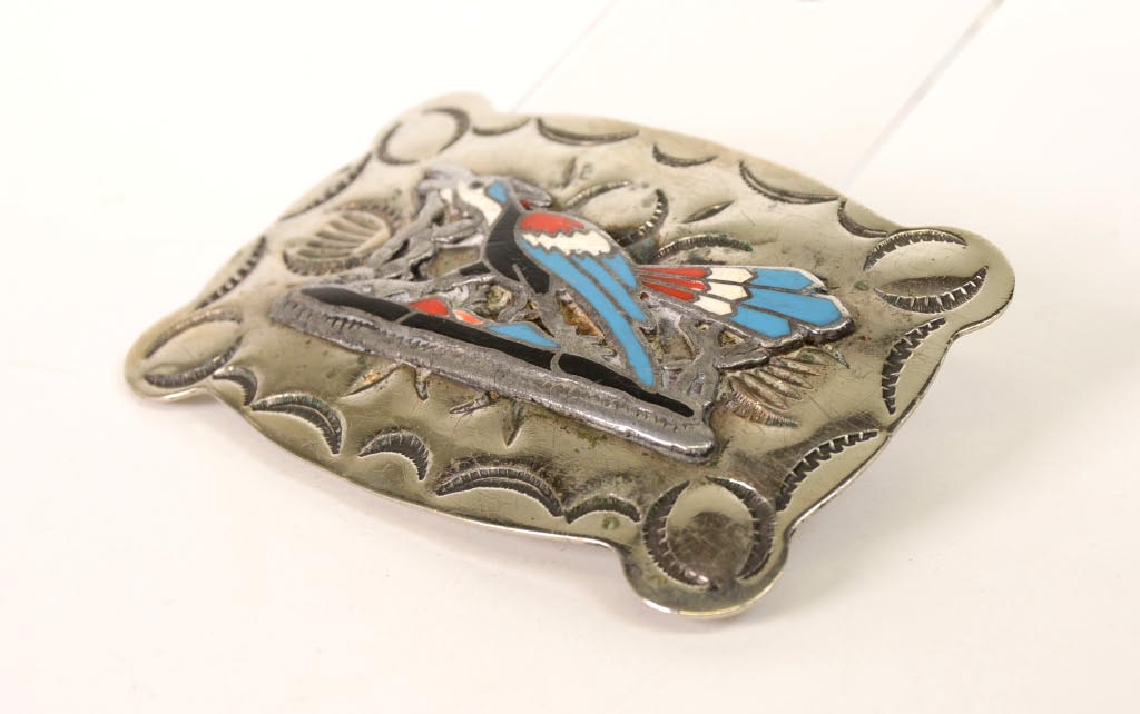 Taxco Silver Mexican Belt Buckle with Bird