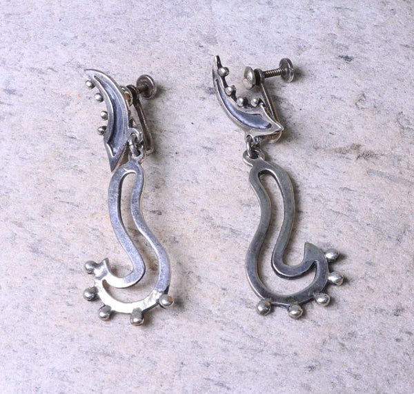 Vintage Mexican Silver Screwback Earrings