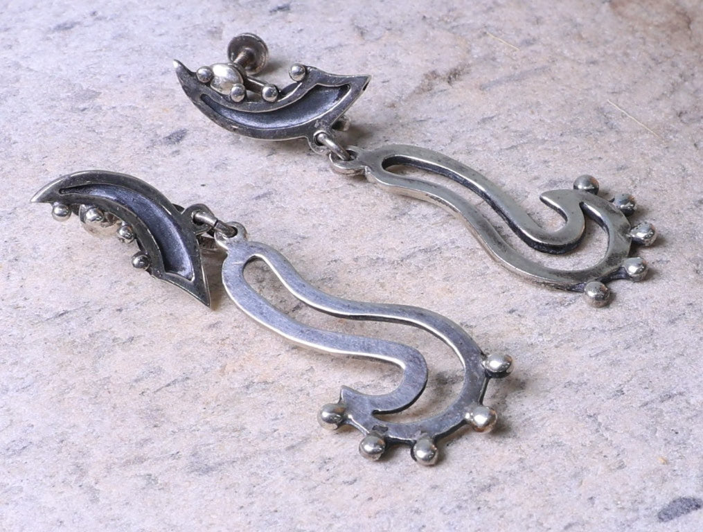 Vintage Mexican Silver Screwback Earrings