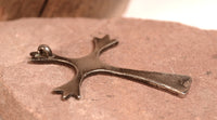 Navajo Turquoise Chip Inlay Sterling Silver Cross Pendant