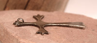 Navajo Turquoise Chip Inlay Sterling Silver Cross Pendant