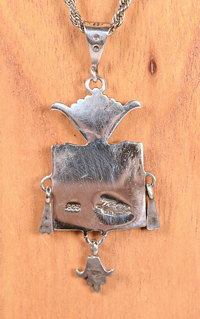 Navajo Channel Inlay Yei Pendant By Ray Tracey