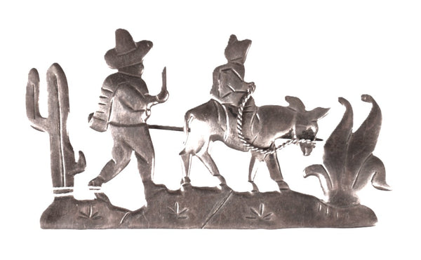 Mexico Sterling Silver Scene Pin By Seer Lin Vieane