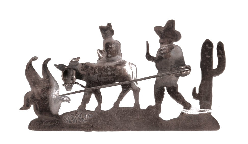 Mexico Sterling Silver Scene Pin By Seer Lin Vieane