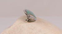 Turquoise and Mother of Pearl Eye Shaped Pin