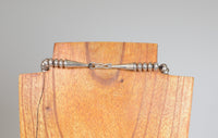 Navajo Silver Beaded Necklace with Silver Overlay Pendant by Tommy Singer