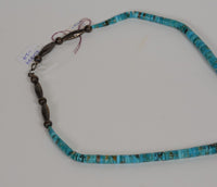 Vintage Navajo hand rolled Turquoise and Spondylus Shell Jacla Necklace