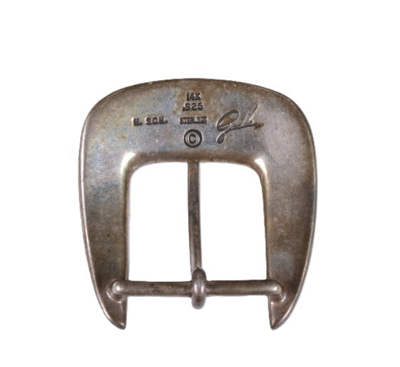 Western Sterling Silver and Brass Overlays Buckle