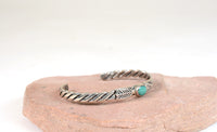 Small Fred Harvey Era Sterling Silver and Turquoise "Baby Bracelet"