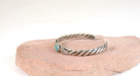 Small Fred Harvey Era Sterling Silver and Turquoise "Baby Bracelet"