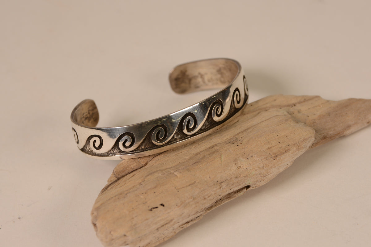 Hopi Sterling Silver Overlay Bracelet
