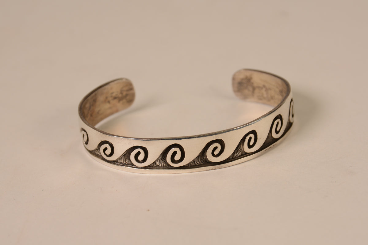 Hopi Sterling Silver Overlay Bracelet