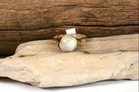 Inuit "Native Gold" Ring with Walrus Ivory Sphere setting Size 6 1/4