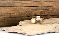 Inuit "Native Gold" Ring with Walrus Ivory Sphere setting Size 6 1/4